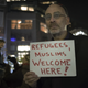 Mikael Feinberg protests at Columbus Circle in New York City, Dec. 10.